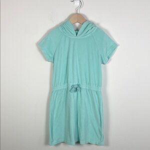 Hanna‎ Andersson Girl's 140 Size 10 Hooded Short Sleeve Terry Dress Swim Summer